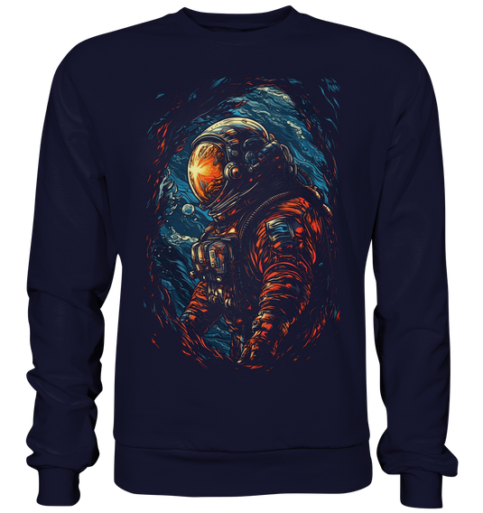 Herren Sweatshirt Pullover Unisex für Damen und Herren Astronaut Retro NASA Universum 2446
