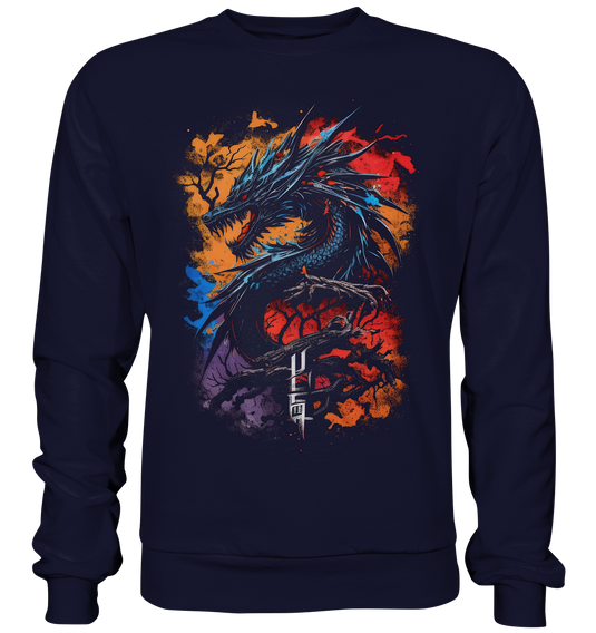 Herren Sweatshirt Pullover Unisex für Damen und Herren Dragon - Samurai Bushido Japan Katana Drache 1582