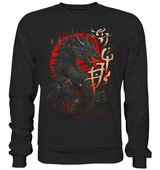 Herren Sweatshirt Pullover Unisex für Damen und Herren Dragon - Samurai Bushido Japan Katana Drache 3952 - DragonHive
