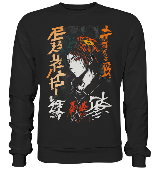 Herren Sweatshirt Pullover Unisex für Damen und Herren Anime und Manga mit Kanji im Streetwear Look 8322