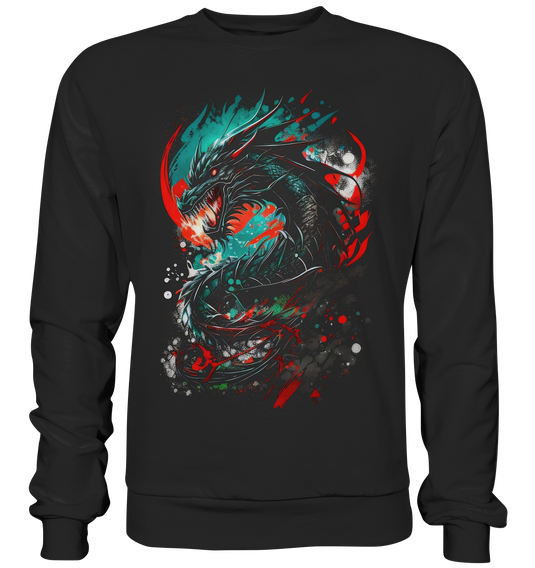 Herren Sweatshirt Pullover Unisex für Damen und Herren Dragon - Samurai Bushido Japan Katana Drache 4370 - DragonHive