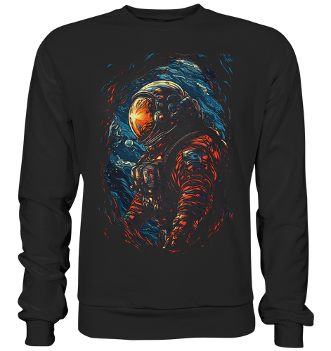 Herren Sweatshirt Pullover Unisex für Damen und Herren Astronaut Retro NASA Universum 2446