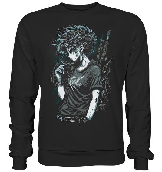 Herren Sweatshirt Pullover Unisex für Damen und Herren Anime und Manga mit Kanji im Streetwear Look 7504