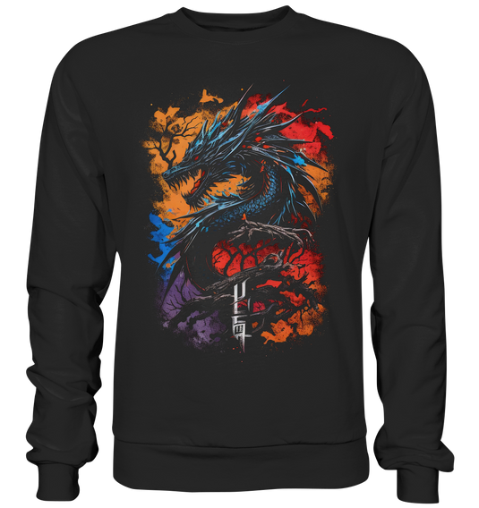 Herren Sweatshirt Pullover Unisex für Damen und Herren Dragon - Samurai Bushido Japan Katana Drache 1582