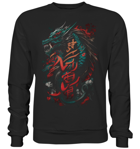 Herren Sweatshirt Pullover Unisex für Damen und Herren Dragon - Samurai Bushido Japan Katana Drache 8969 - DragonHive