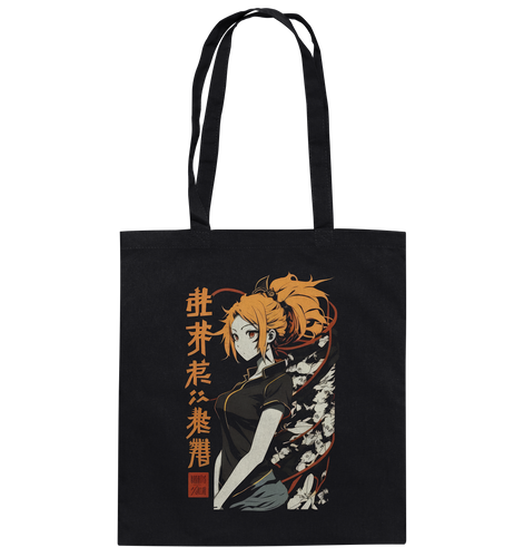 Baumwolltasche Tragetasche bedruckt Größe: 38x42 cm Anime und Manga mit Kanji im Streetwear Look 5654