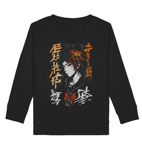 Kids Sweatshirt für Kinder Jungen und Mädchen Anime und Manga mit Kanji im Streetwear Look 8322