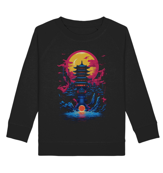 Kids Sweatshirt für Kinder Jungen und Mädchen Anime Samurai Bushido Japan Japanischer Tempel 2473