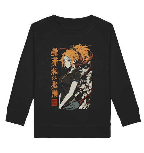 Kids Sweatshirt für Kinder Jungen und Mädchen Anime und Manga mit Kanji im Streetwear Look 5654