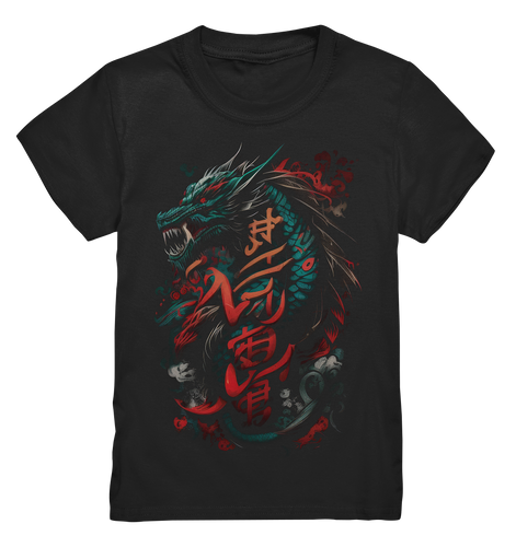 Kids T-Shirt für Kinder Jungen und Mädchen Dragon - Samurai Bushido Japan Katana Drache 8969 - DragonHive