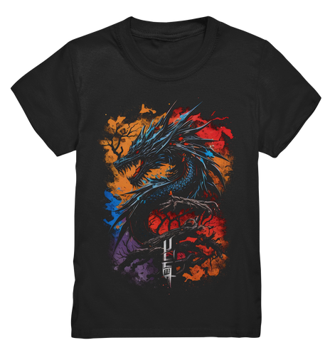 Kids T-Shirt für Kinder Jungen und Mädchen Dragon - Samurai Bushido Japan Katana Drache 1582