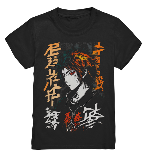 Kids T-Shirt für Kinder Jungen und Mädchen Anime und Manga mit Kanji im Streetwear Look 8322