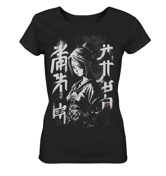 Damen Shirt Frauen T-Shirt Lady Ladies Anime und Manga mit Kanji im Streetwear Look 7118