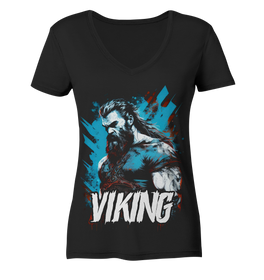 V-Ausschnitt Shirt für Damen Frauen T-Shirt Wikinger Nordmann Odin Valhalla 2327