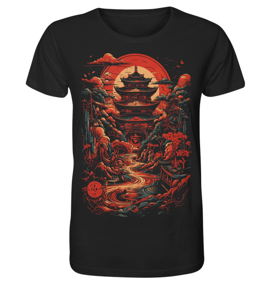 Herren T-Shirt Anime Samurai Bushido Japan Japanischer Tempel 1538 - DragonHive