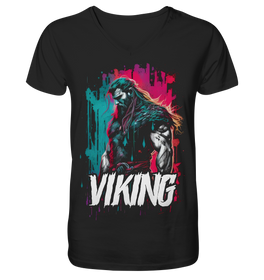 V-Ausschnitt Shirt für Herren Männer T-Shirt Wikinger Nordmann Odin Valhalla 8772