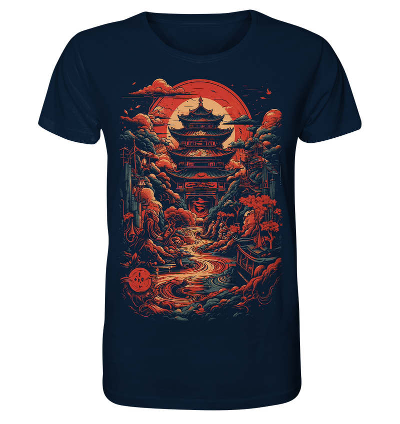 Load image into Gallery viewer, Herren T-Shirt Anime Samurai Bushido Japan Japanischer Tempel 1538 - DragonHive
